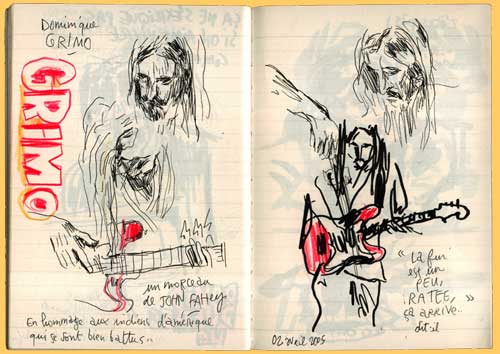 Au festival Discobabel - 2 avril 2005. Croquis réalisés par David Scrima.